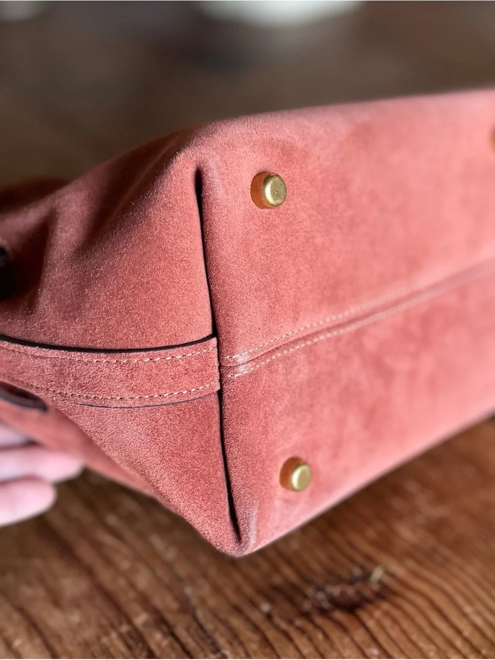 COACH Soft Empire 21 Bag in Clay Suede